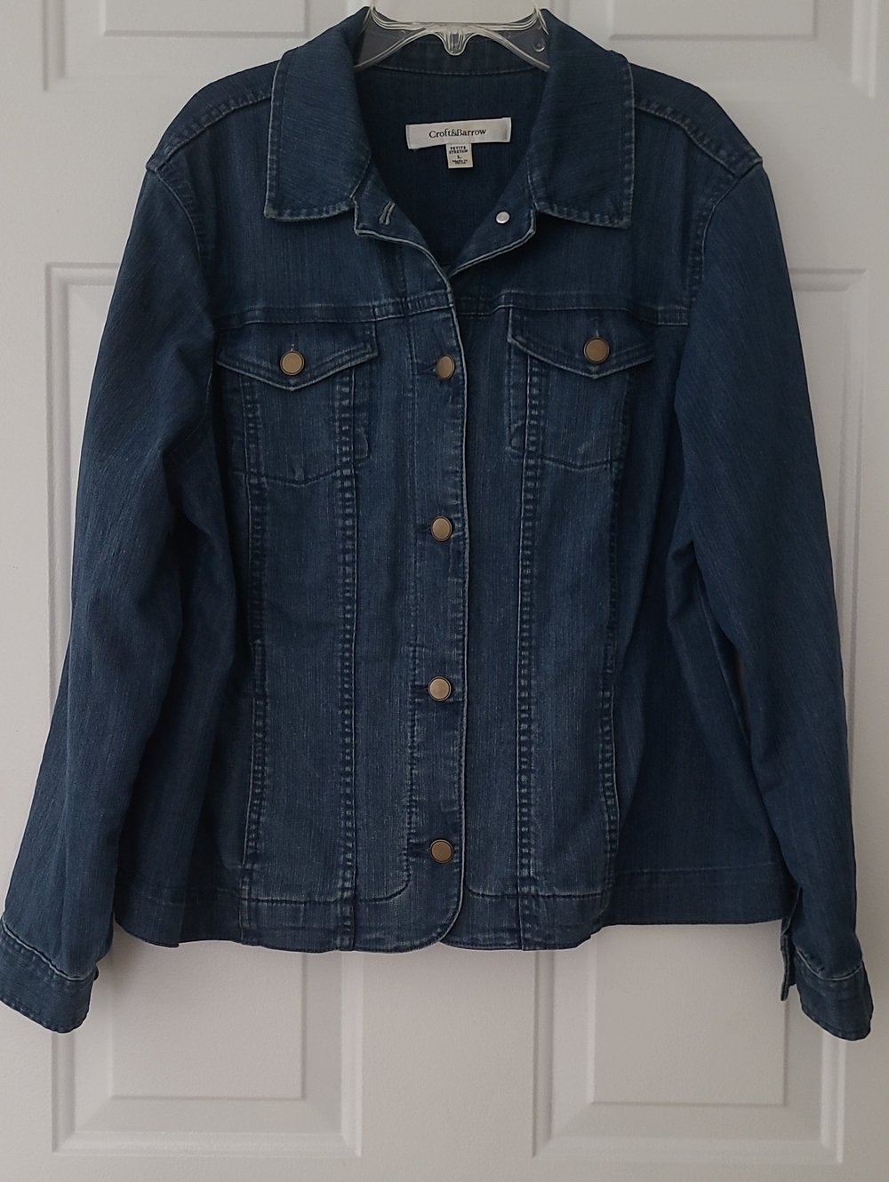 croft & barrow Dark Blue Denim Jacket with Brass Buttons